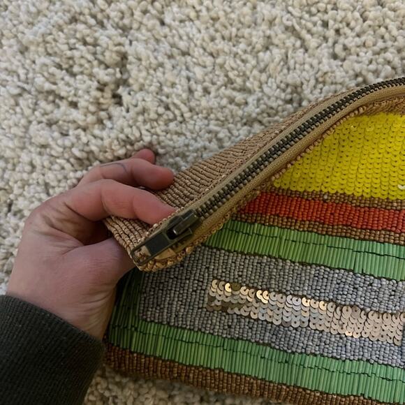 Jasper & Jeera Gold & Multicolored Beaded Clutch Bag - Picture 4 of 8